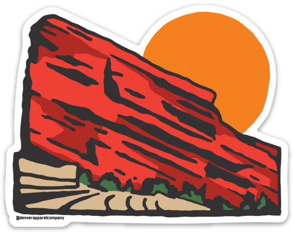 Red Rocks Sticker – Denver Apparel Company