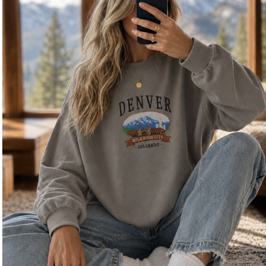 90s Vintage Denver Sweatshirt - Grey